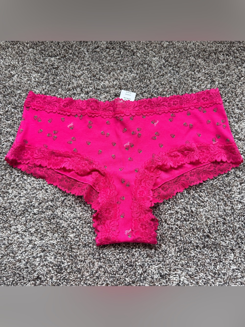 NEW PINK Victoria's Secret Hot Pink Lace Cheeky Panties